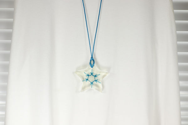 BLUE SNOWFLAKE STAR PENDANT