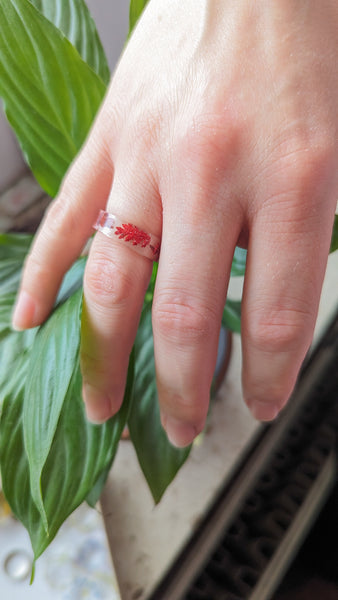 RINGS with flowers in resin