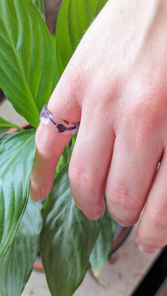 RINGS with flowers in resin