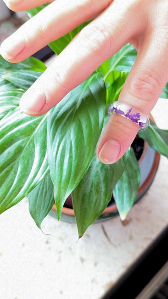 RINGS with flowers in resin