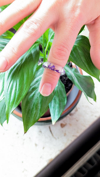 RINGS with flowers in resin