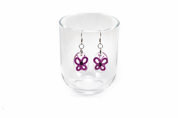 OVAL BUTTERFLY EARRINGS IN DIFFERENT COLORS
