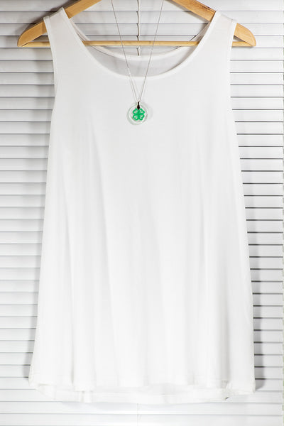 ROUND FOUR LEAF CLOVER PENDANT