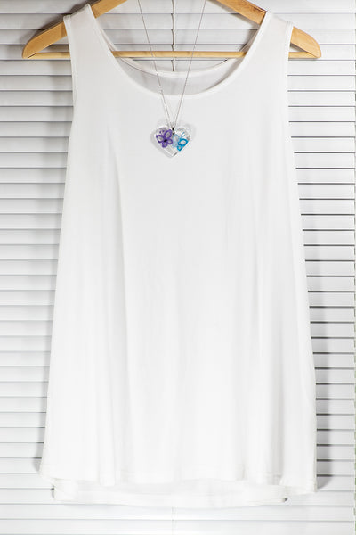 HEART-SHAPED PENDANT WITH PURPLE AND BLUE BUTTERFLY