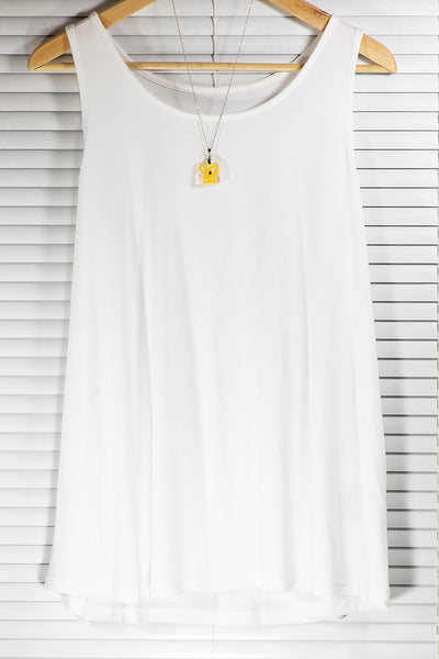 SQUARE PENDANT YELLOW BUTTERFLY