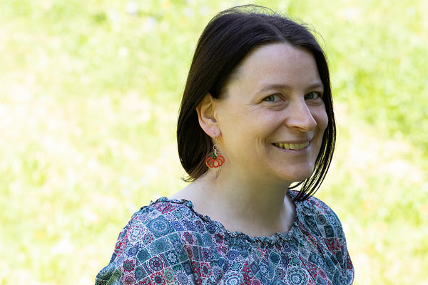ORANGE PUMPKIN ROUND EARRINGS
