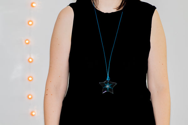BLUE SNOWFLAKE STAR PENDANT
