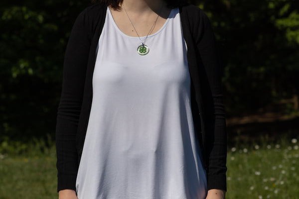 ROUND FOUR LEAF CLOVER PENDANT