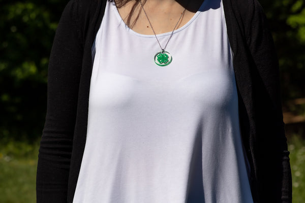 ROUND FOUR LEAF CLOVER PENDANT
