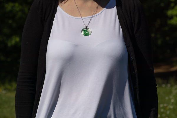 ROUND PENDANT GREEN FRUIT APPLE