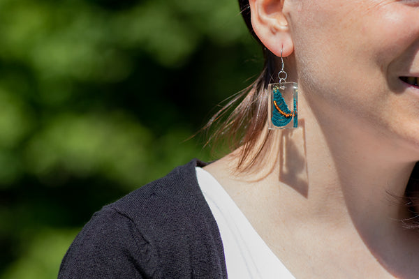 RECTANGULAR CHRISTMAS TREE EARRINGS VARIOUS