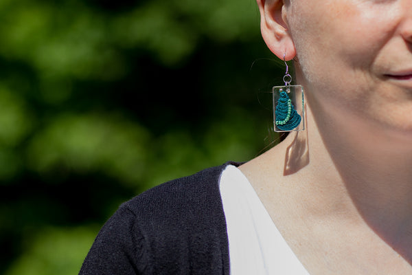 RECTANGULAR CHRISTMAS TREE EARRINGS VARIOUS