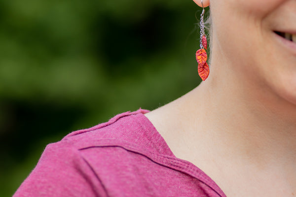 DANGLING EARRINGS 3 LEAVES VARIOUS