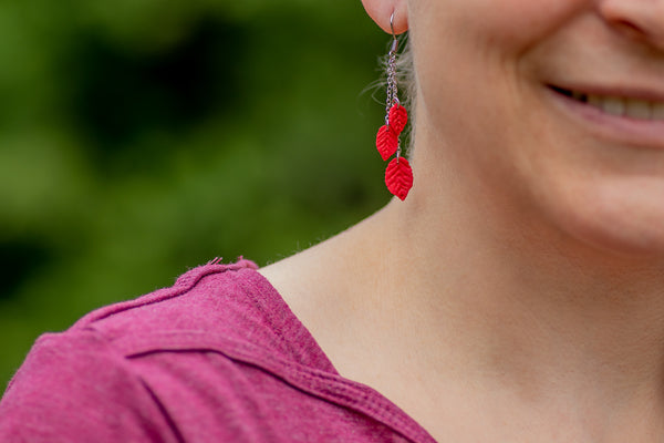 DANGLING EARRINGS 3 LEAVES VARIOUS