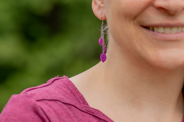 DANGLING EARRINGS 3 LEAVES VARIOUS