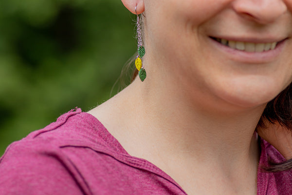 DANGLING EARRINGS 3 LEAVES VARIOUS