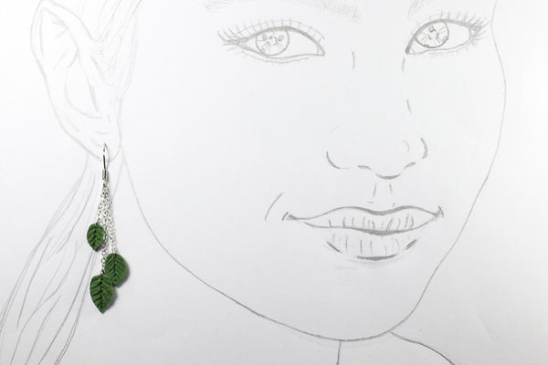 DANGLING EARRINGS 3 LEAVES VARIOUS