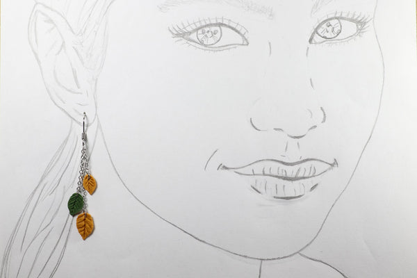 DANGLING EARRINGS 3 LEAVES VARIOUS