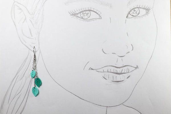 DANGLING EARRINGS 3 LEAVES VARIOUS