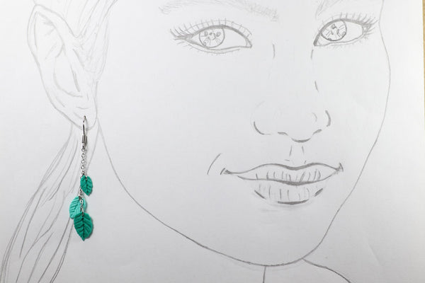 DANGLING EARRINGS 3 LEAVES VARIOUS