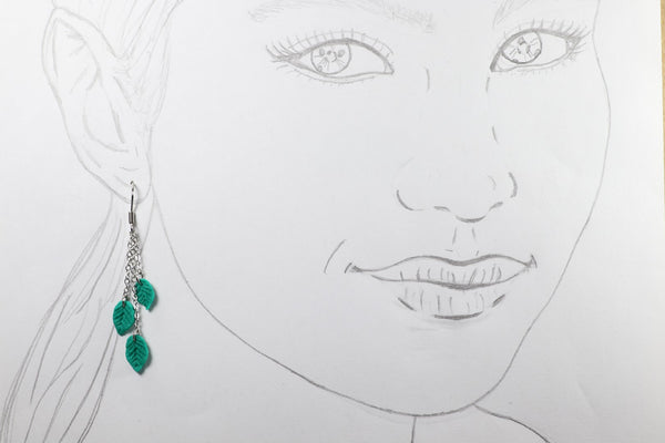 DANGLING EARRINGS 3 LEAVES VARIOUS