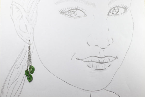 DANGLING EARRINGS 3 LEAVES VARIOUS