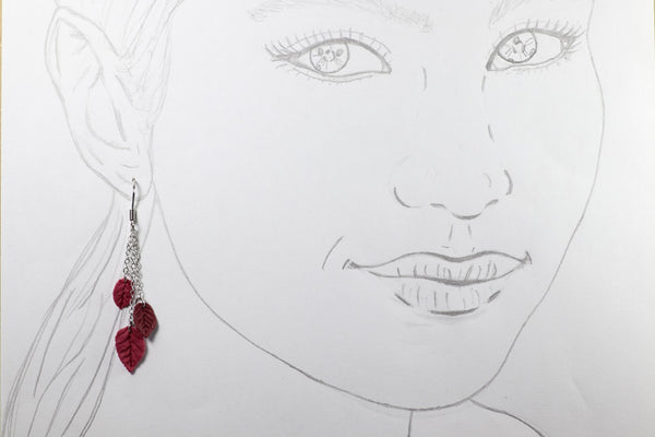 DANGLING EARRINGS 3 LEAVES VARIOUS