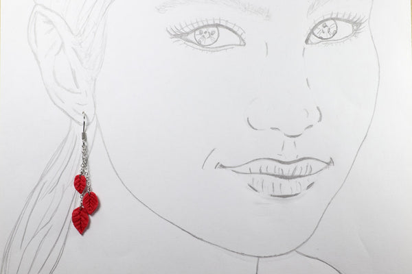 DANGLING EARRINGS 3 LEAVES VARIOUS