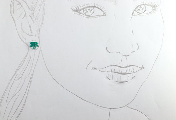 FIXED EARRINGS MEDIUM LARGE MAPLE LEAF DIFFERENT COLORS