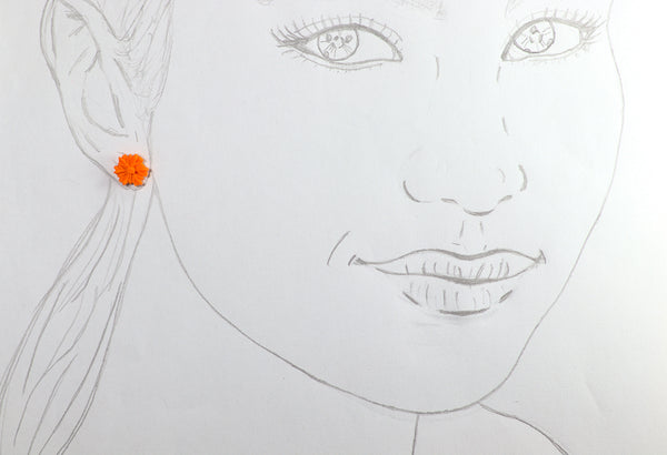 FIXED EARRINGS FLOWER IN DIFFERENT COLORS