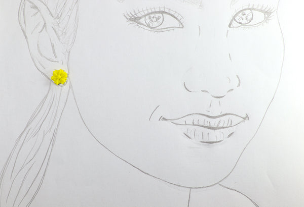 FIXED EARRINGS FLOWER IN DIFFERENT COLORS