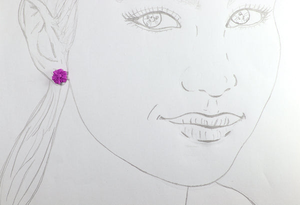 FIXED EARRINGS FLOWER IN DIFFERENT COLORS