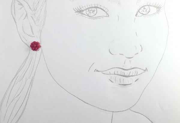 FIXED EARRINGS FLOWER IN DIFFERENT COLORS