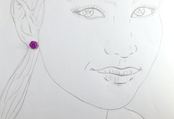 FIXED ROSE EARRINGS IN DIFFERENT COLORS