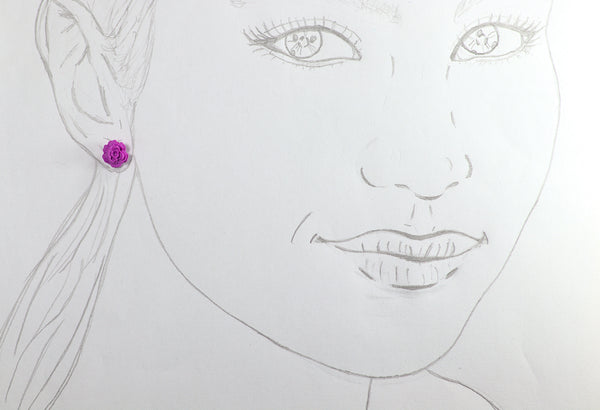 FIXED ROSE EARRINGS IN DIFFERENT COLORS