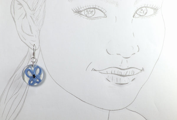 ROUND BUTTERFLY EARRINGS IN DIFFERENT COLORS