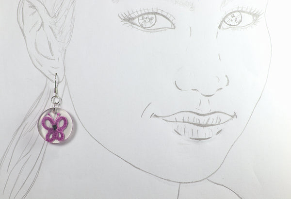 ROUND BUTTERFLY EARRINGS IN DIFFERENT COLORS