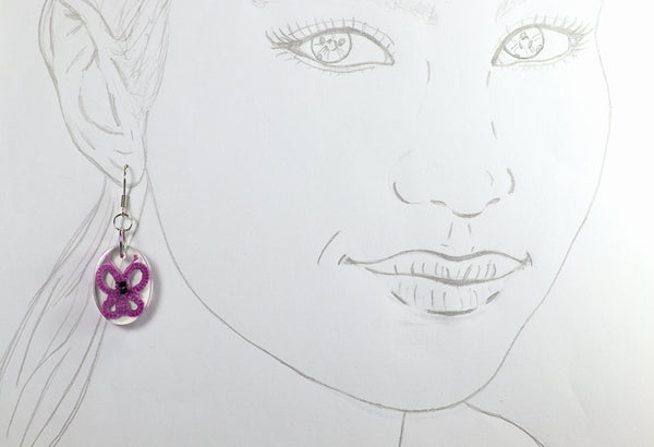 OVAL BUTTERFLY EARRINGS IN DIFFERENT COLORS