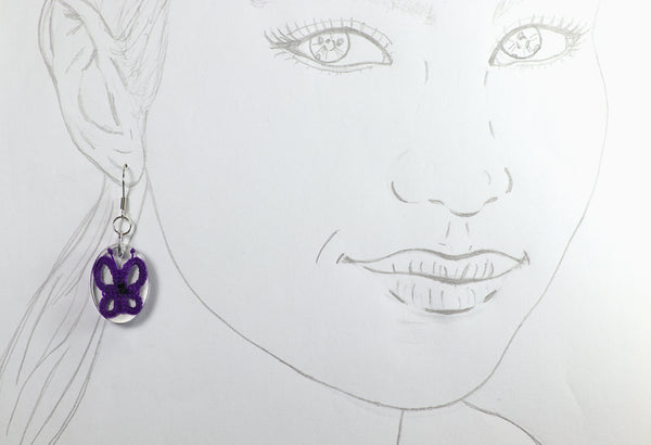 OVAL BUTTERFLY EARRINGS IN DIFFERENT COLORS