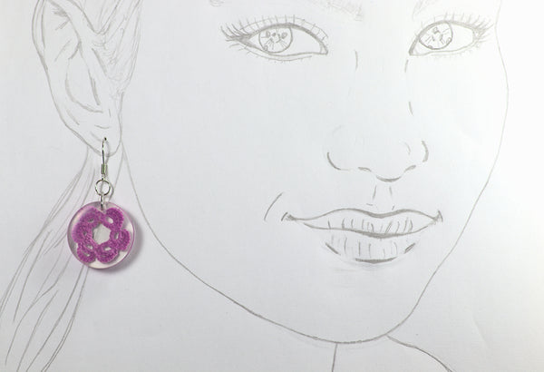 ROUND EARRINGS FLOWER IN DIFFERENT COLORS