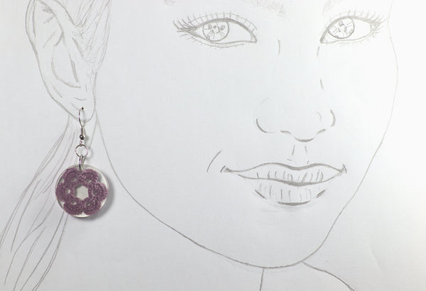 ROUND EARRINGS FLOWER IN DIFFERENT COLORS