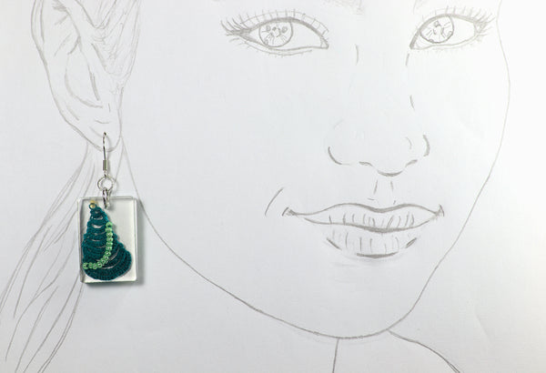 RECTANGULAR CHRISTMAS TREE EARRINGS VARIOUS